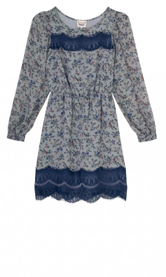 We Love The Lace Trim On This Grey Floral Dress By River Island, £44.99