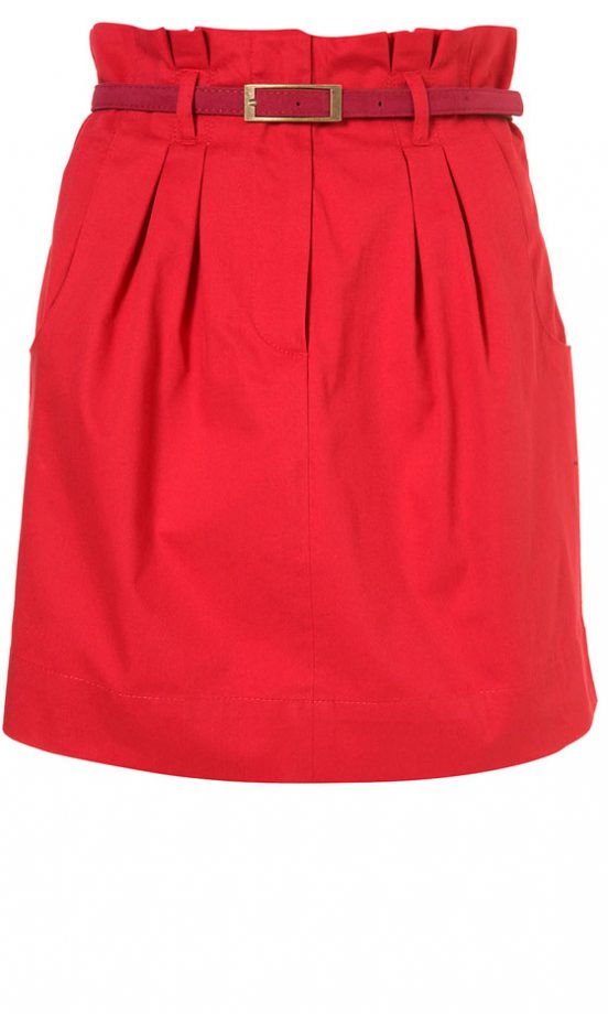 Topshop Paperbag Waist Skirt,