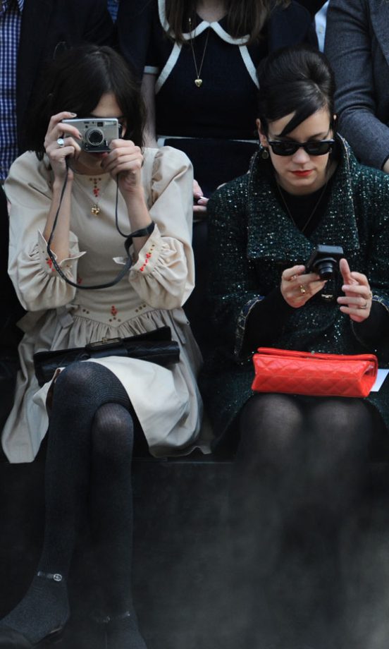 Alexa Chung And Lily Allen Front Row At The Chanel AW11 Fashion Show During Paris Fashion Week