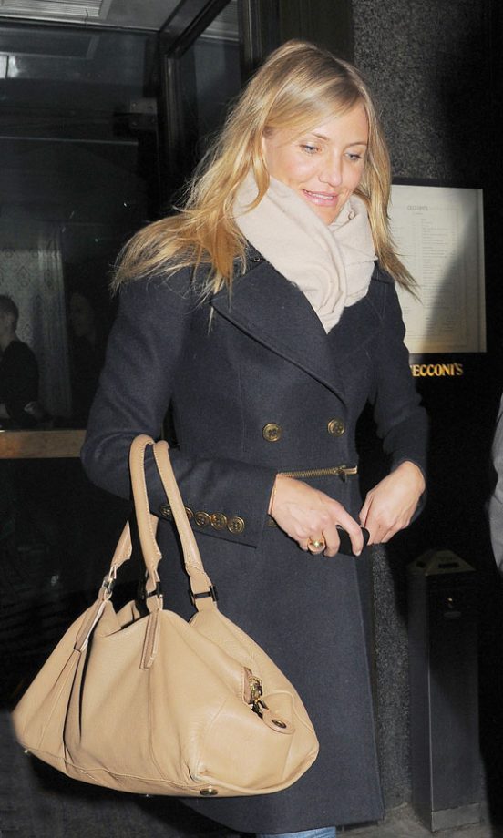 Cameron Diaz Braves The London Chill In A Classic Coat, 2011