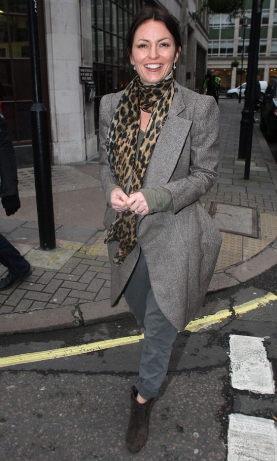 We Love Davina McCall’s Leopard Print Scarf And Cocoon Coat, 2011