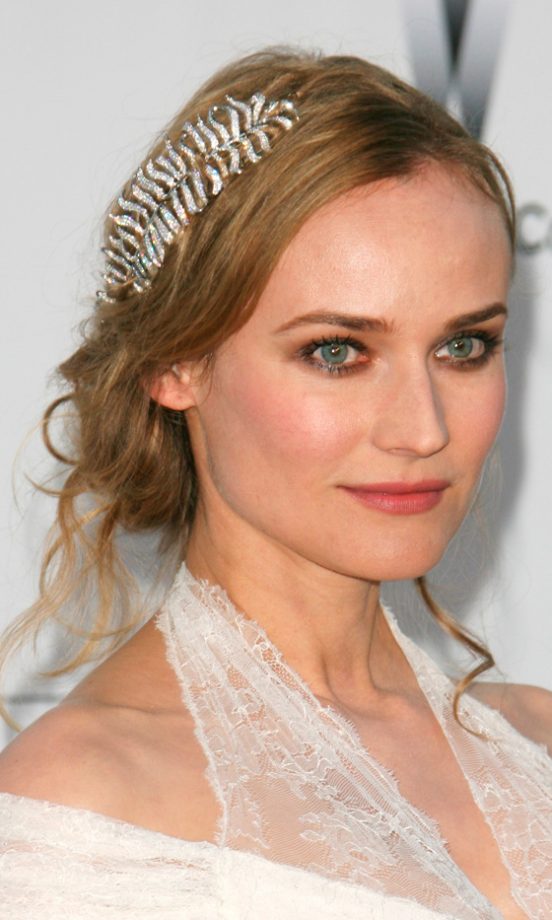 Diane Kruger Wearing A Diamond Leaf Hair Accessory At The amfAR Cinema Against Aids 2010 Gala, May 2010