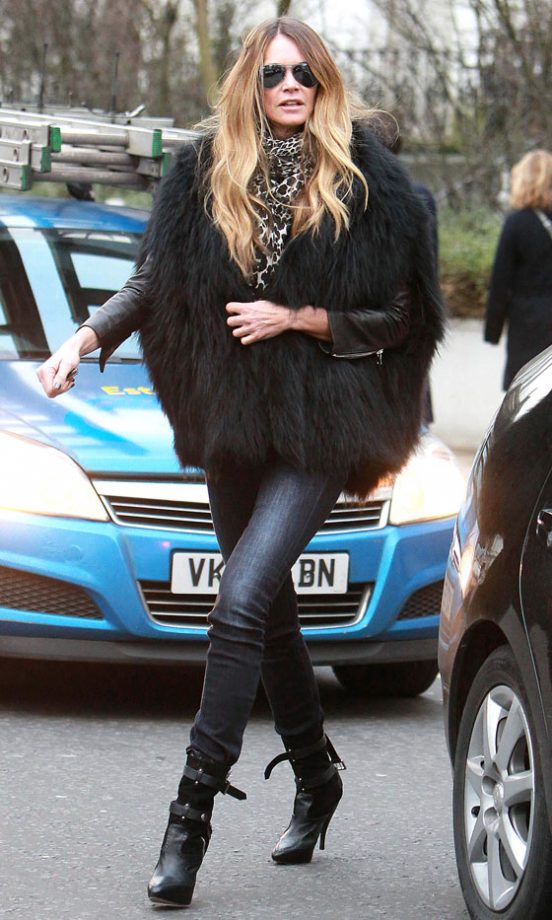 Elle Macpherson Sets A Model Example On How To Brave The Freezing Temperatures In Style, 2011