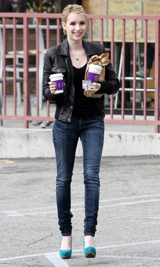 Emma Roberts Transforms Her Off-Duty Look From Drab To Wow With A Pair Of Colour-Pop Shoes, 2011