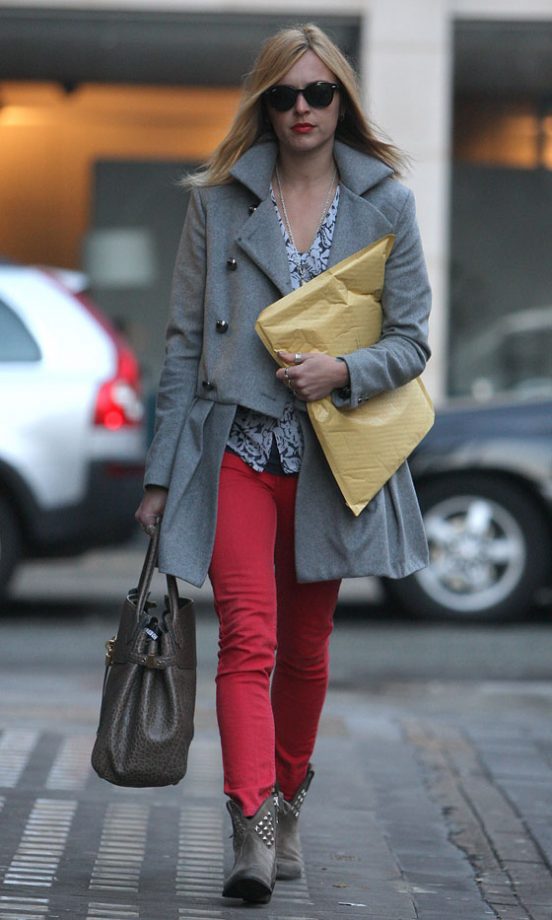 Fearne Cotton Adds A Splash Of Colour To A Drab Outfit With Statement Red Jeans, 2011