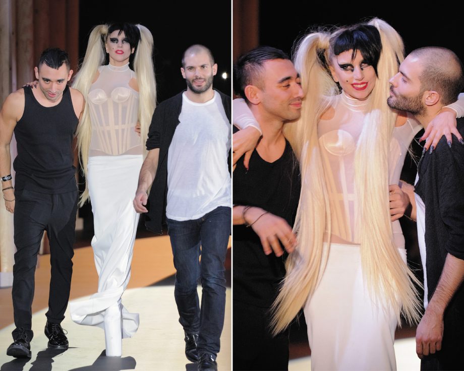 Lady GaGa models at Mugler's AW11 catwalk show at Paris Fashion Week 2011