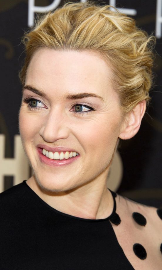 Kate Winslet Teamed Her Stella McCartney Black Dress With A Messy Updo Hairstyle In New York, 2011