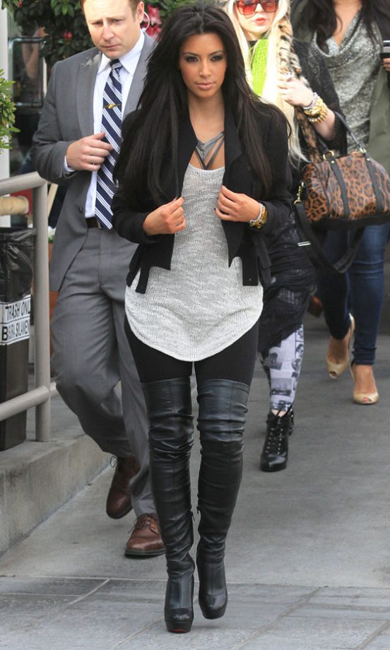 Kim Kardashian Adds Just The Right Amount of Sex Appeal To Her Off-Duty Look In Thigh-High Boots, 2011