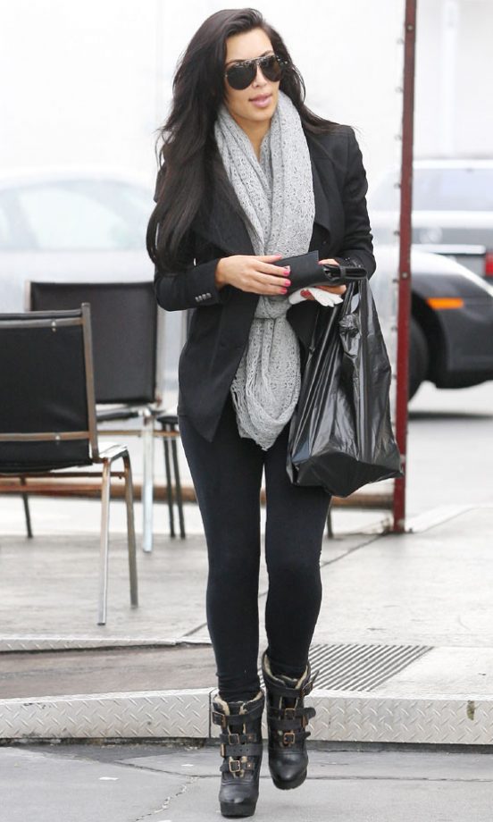 Kim Kardashian Has Us Lusting Over Her Shearling Boots, 2011