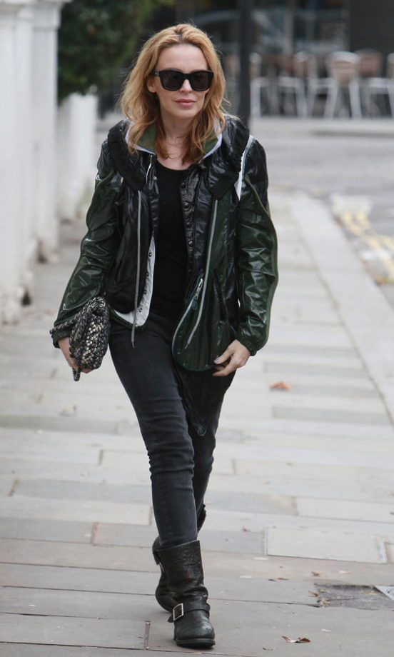 Kylie Minogue Looks Fierce In Leather Out In London, 2011