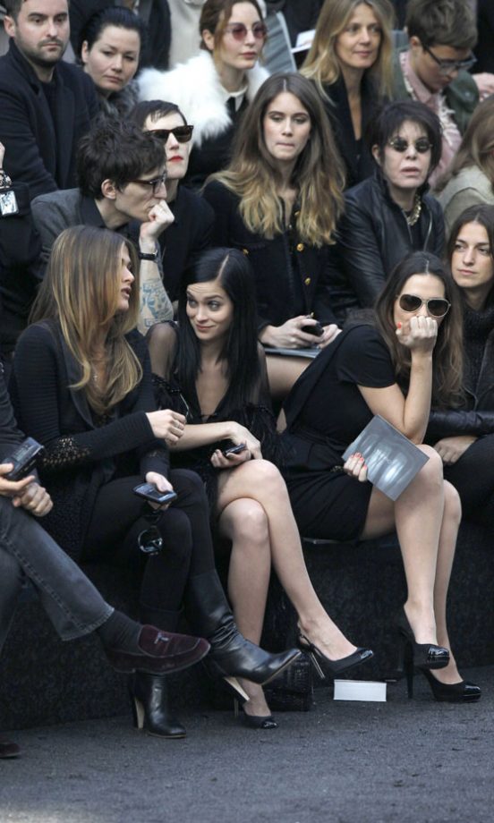 Elisa Sednaoui And Leigh Lezark Sit Front Row At The Chanel AW11 Fashion Show During Paris Fashion Week