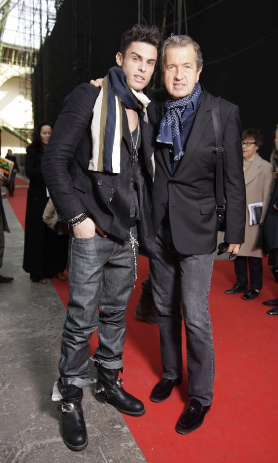 Baptiste Giabiconi And Mario Testino At The Chanel AW11 Fashion Show During Paris Fashion Week