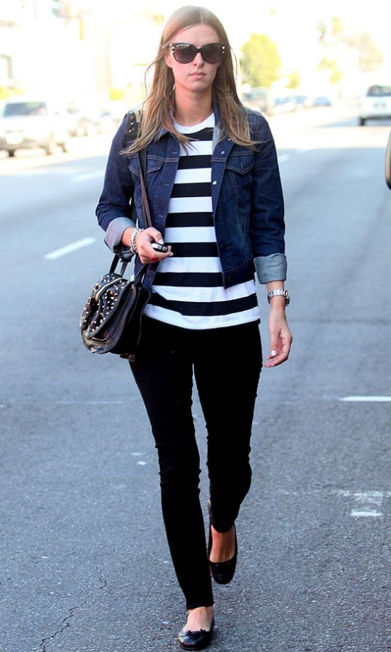 Nicky Hilton Does Comfy Meets Glam Wearing Classic Stripes, 2011