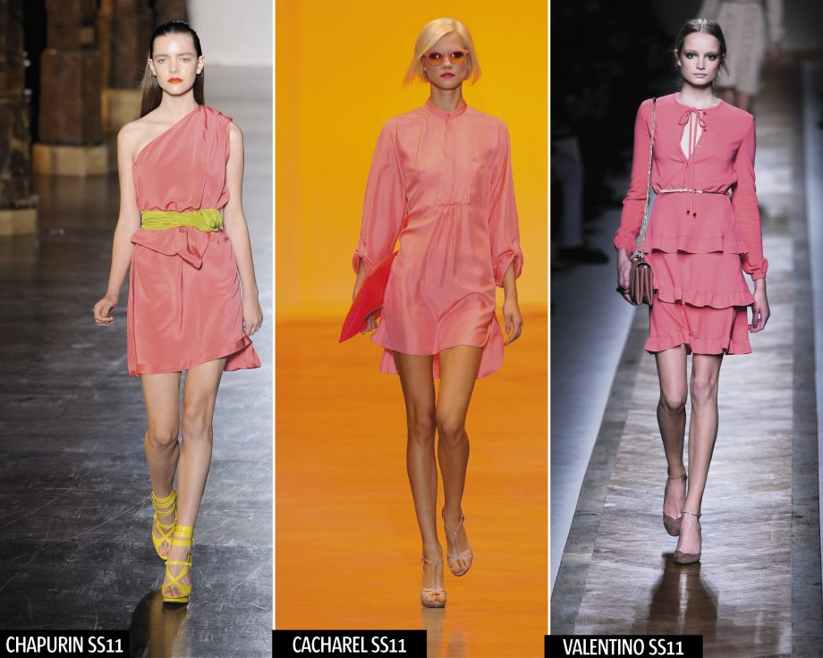 Pink party frocks ruled the spring summer 2011 catwalks with Christopher Kand and Cacharel showcasing the colour-pop dresses