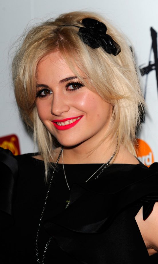 Pixie Lott Matches Her Black Hair Accessory To Her Dress At The Brit Awards Nominations Launch Party, January 2010