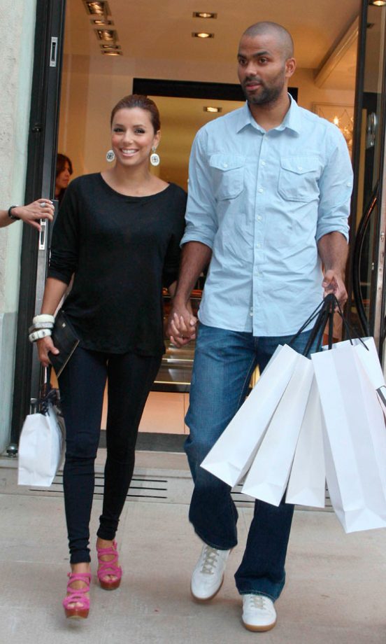 Eva Longoria Hits The Shops With Husband Tony Parker In Paris, July 2010