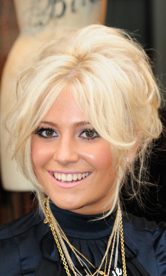 Teen Popstar Pixie Lott Piles Up Her Peroxide Locks In A Messy Updo Hairstyle, 2010