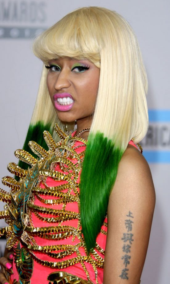 Nicki Minaj Might Not Be Impressed With Her Pink And Green Make Up Combo, But We Definitely Are! 2010