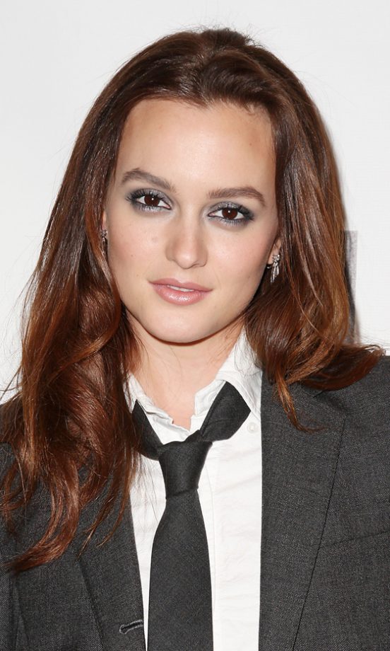 Leighton Meester Creates A Dark Make-Up Look To Complement Her Menswear Inspired Outfit, 2011