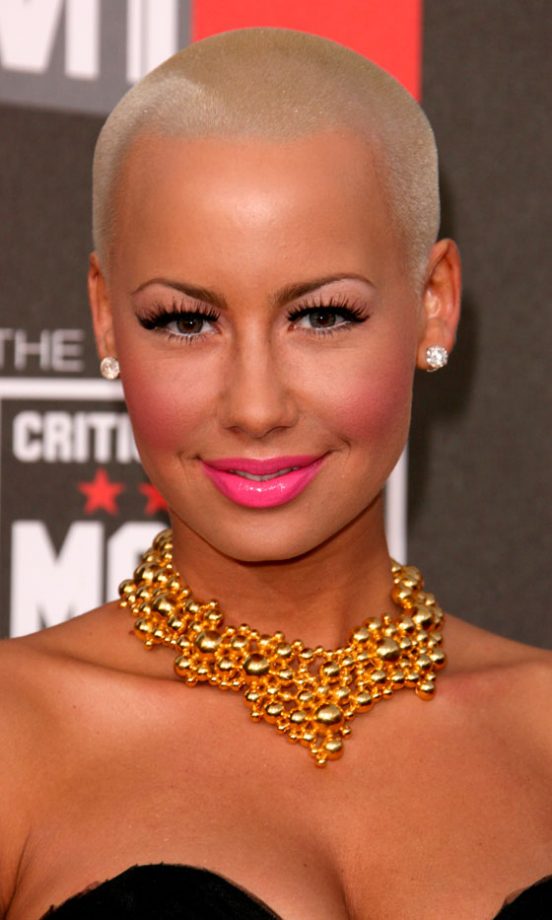 Amber Rose Opts For A Daring Bright Pink Lipstick That Perfectly Complements Her Complexion, 2011