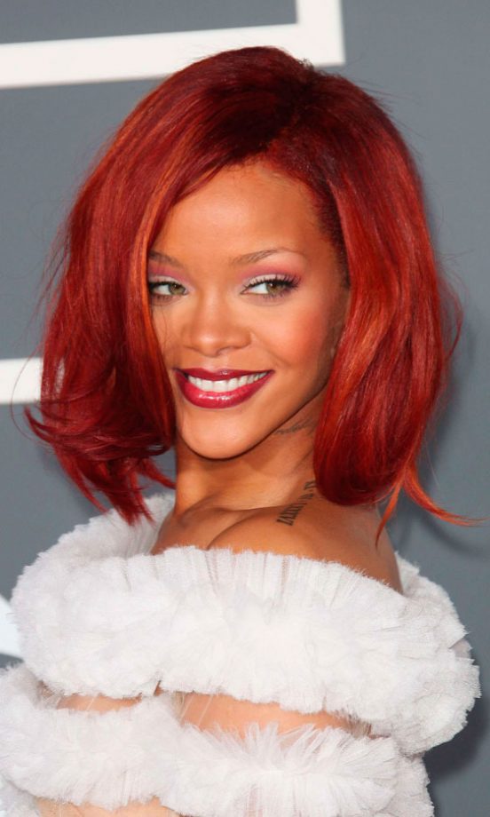 Rihanna's Brighter Red Hair Really Suits Olive Skin And A Berry Lip, 2011