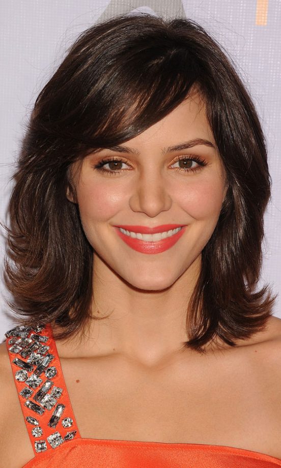 Katharine McPhee Colour Codes Her Orange Dress With A Bright Lipstick, 2011