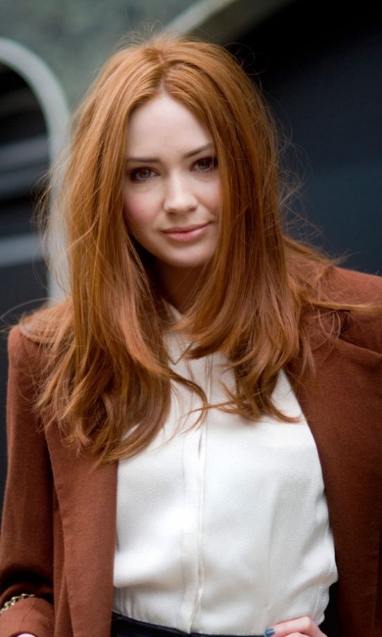 Karen Gillan Centre Parts Her Red Hair For A Fashion Forward Look, 2011
