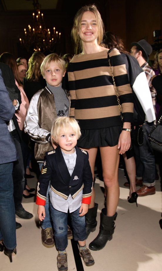 Natalia Vodianova And Her Children At Paris Fashion Week, 2011