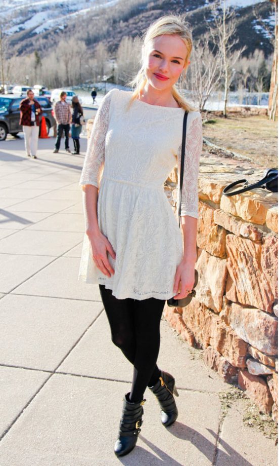 Kate Bosworth Nails Off-Duty Chic In A Lace Dress And Opaques, 2011
