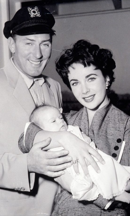 Elizabeth Taylor And 2nd Husband Michael Wilding With Their Baby Son
