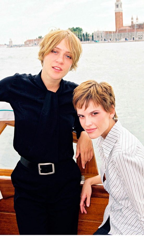 Chloë Sevigny And Hilary Swank Opt For Cropped Page Boy Hairstyles In Venice, 2004
