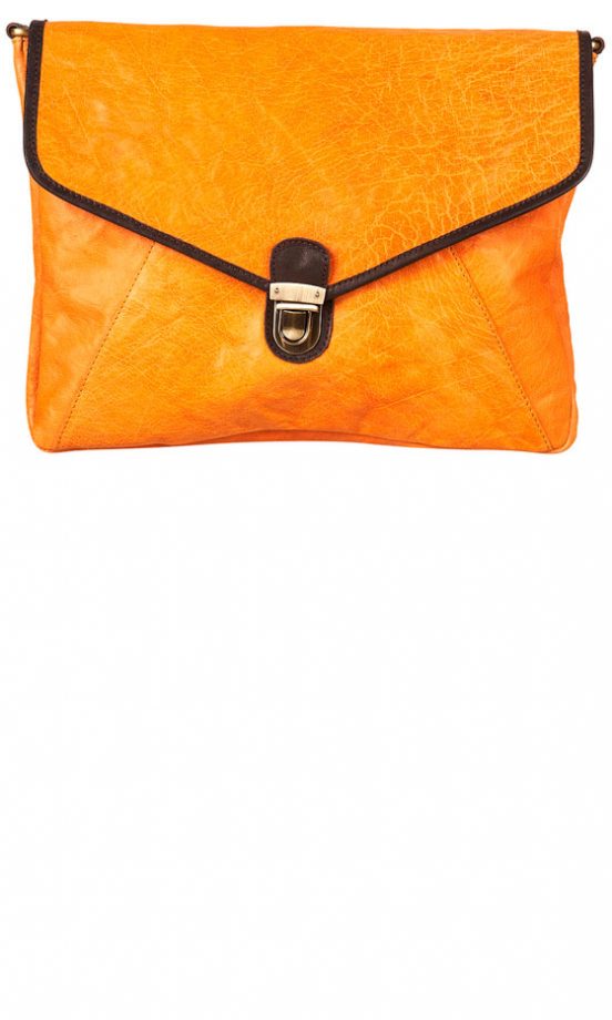 Topshop Yellow Satchel Clutch, £50