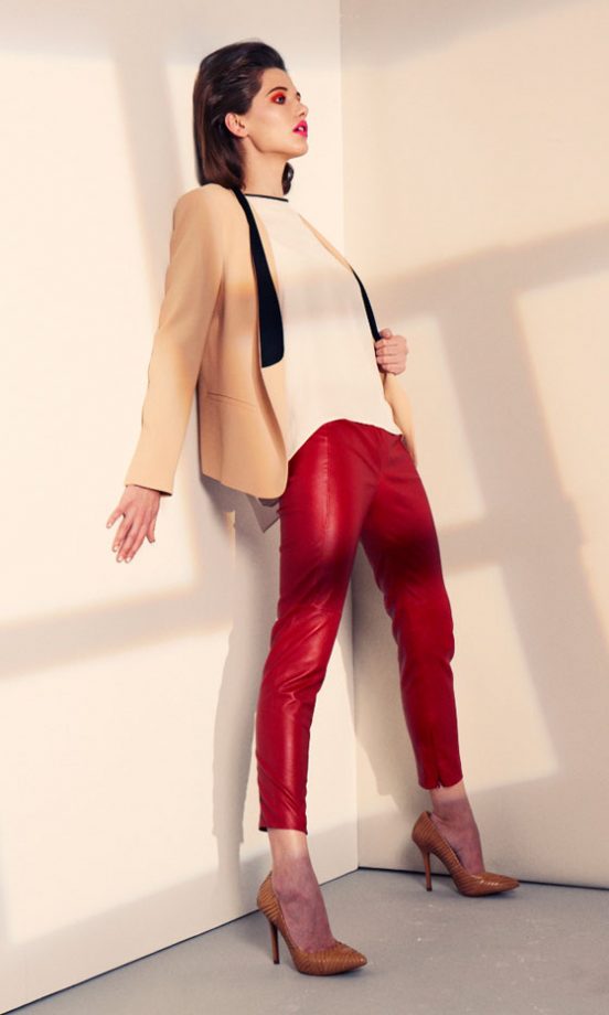 Zara Red Leather Trousers, £149 - In Store Only