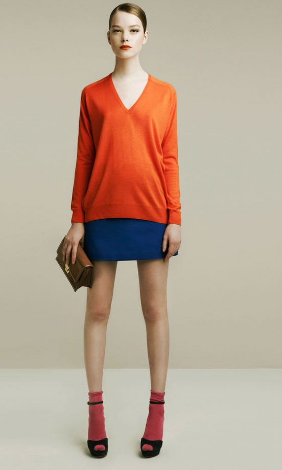 Zara Orange V-Neck Jumper, £25.99