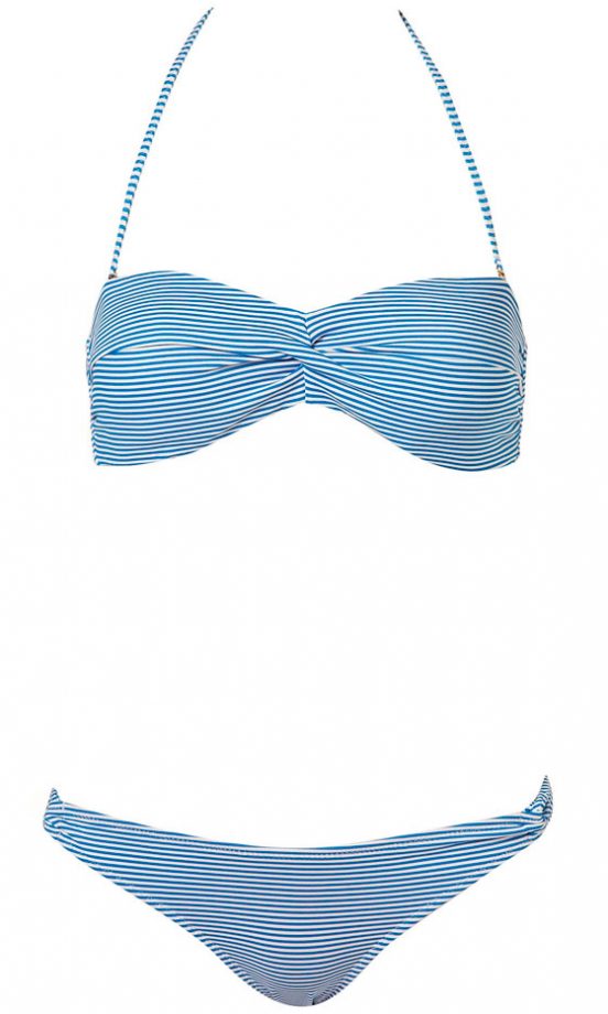 Topshop Fine Stripe Bandeau Bikini, £26