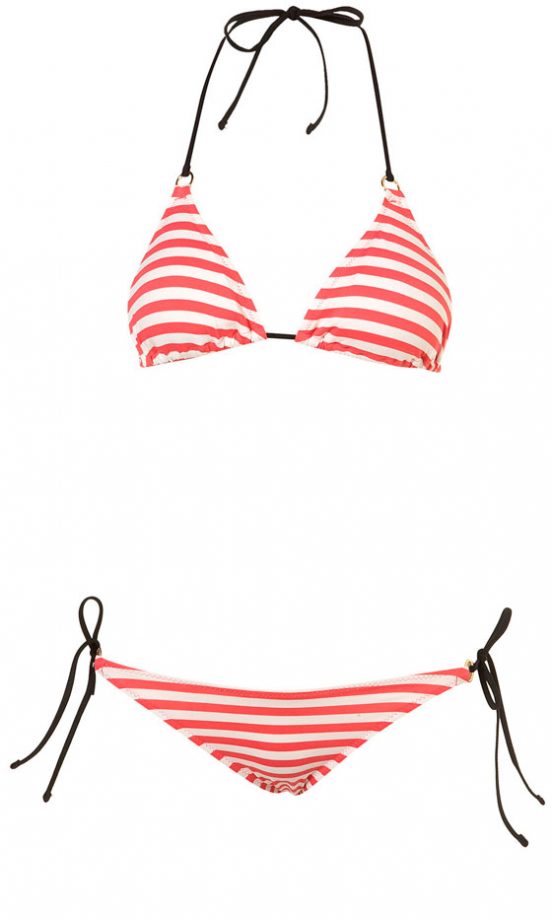 Topshop Coral Stripe Bikini, £26