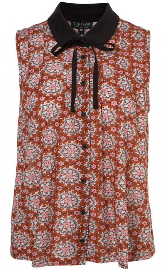 Topshop Printed Peter Pan Blouse, £24