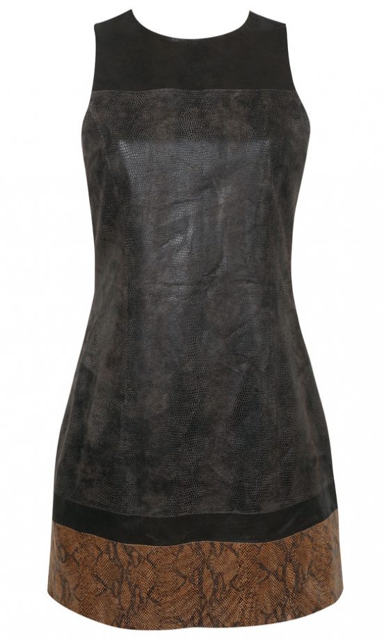 Wallis Leather Snake Trim Dress, Was £110 Now £55
