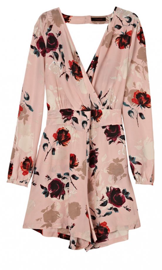 Asos Rose Print Wrap Playsuit, £40