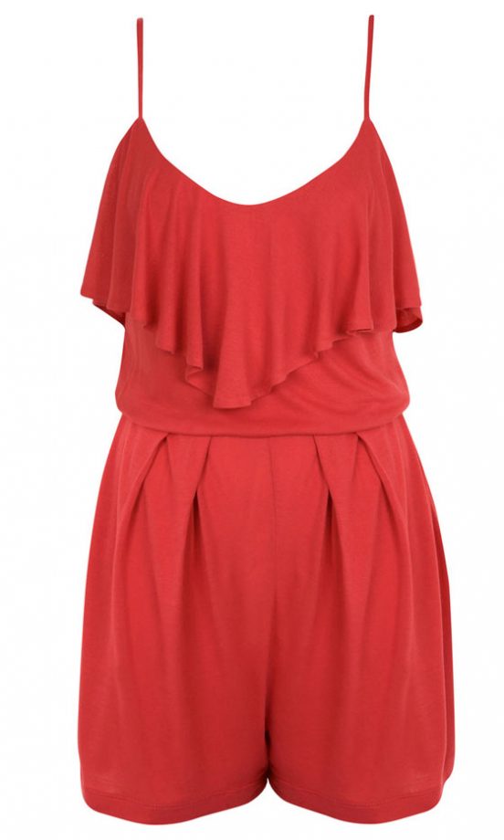 Miss Selfridge Waterfall Frill Playsuit, £30