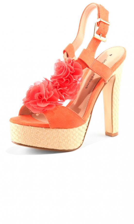 Dorothy Perkins Coral Corsage Shoes, £42