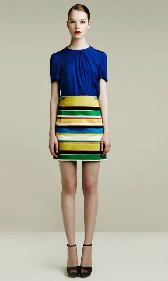 Zara Pleated Shoulder Top, £29.99 And Striped Skirt, £29.99