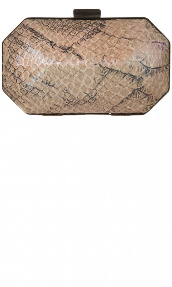 Topshop Natural Snake Print Box Clutch, £30
