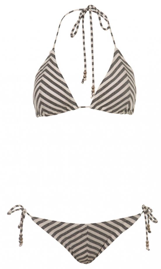 Miss Selfridge Lurex Stripe Bikini, £25