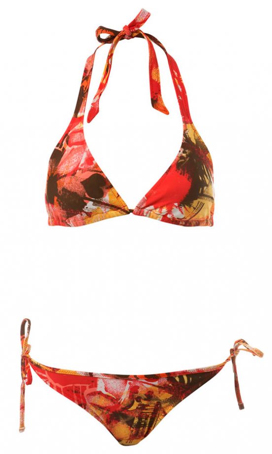 Miss Selfridge Graffiti Print Bikini, £25