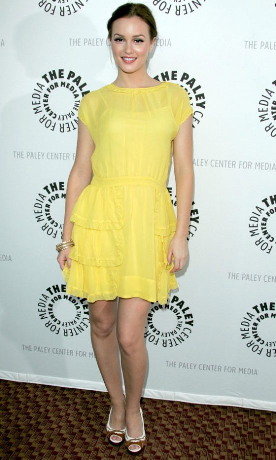 Leighton Meester Wearing A Julie Haos Yellow Dress, 2008