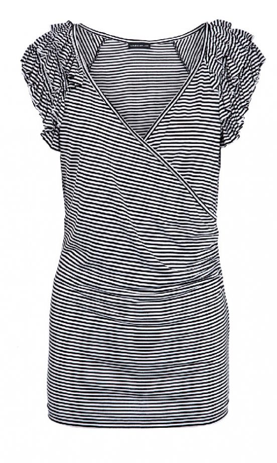 Warehouse Striped Ruffle Sleeve Top, £28