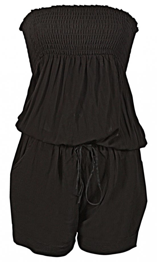 ClubL Strapless Black Playsuit, £14.99