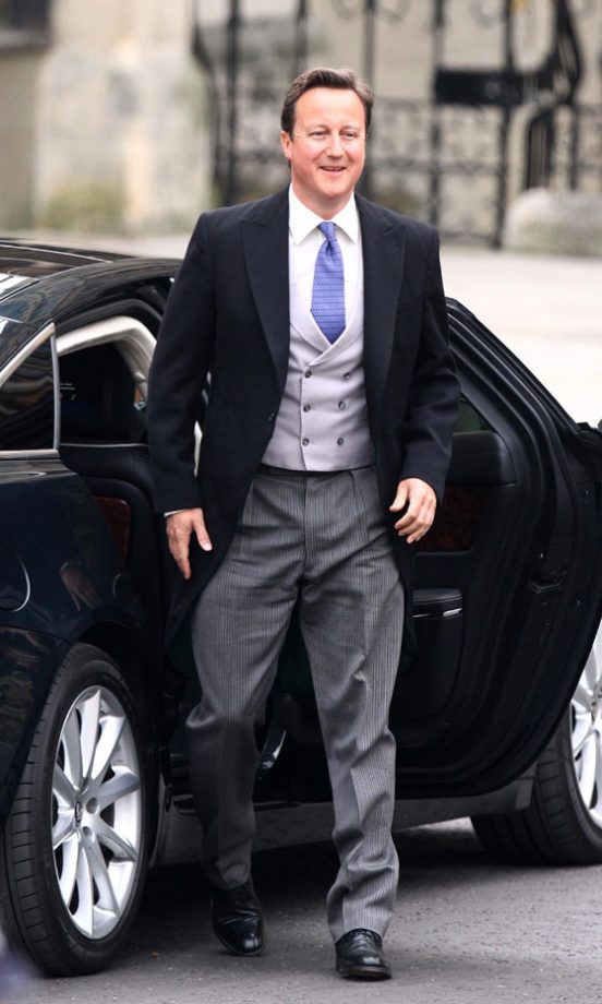 Prime Minister David Cameron Arrives At The Royal Wedding Of Kate Middleton And Prince William, 2011