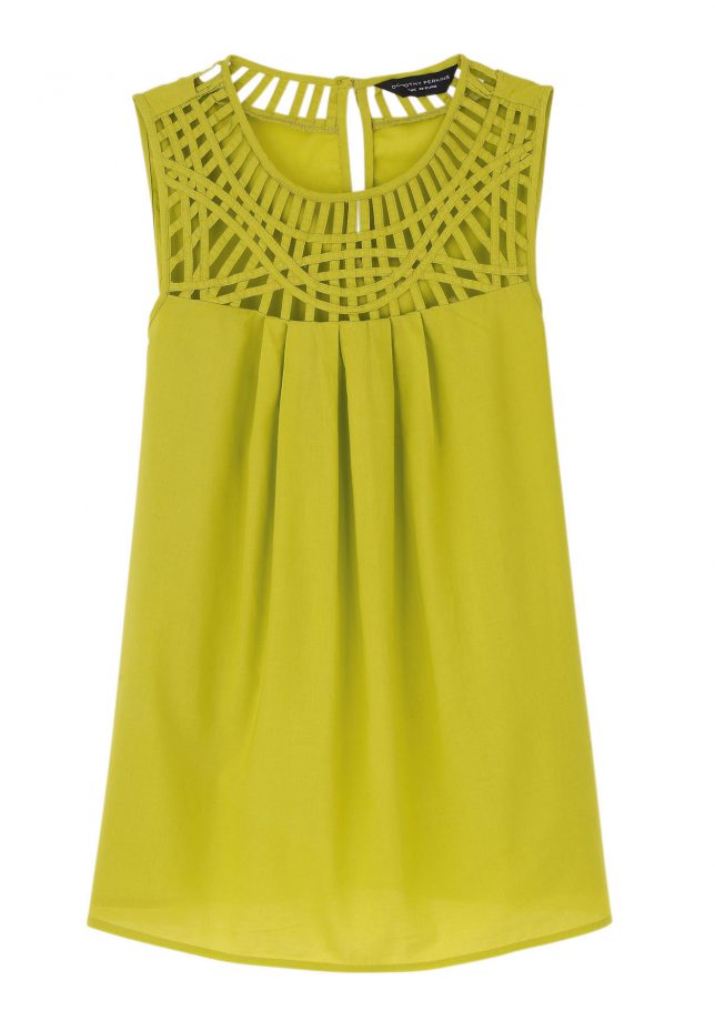 Dorothy Perkins Lime Lattice Top, £23